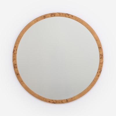 Lustro w ramie, w kolorze drewna śr. 60 cm