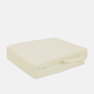 Prześcieradło frotte z gumką ecru PREMIUM 180x200 cm