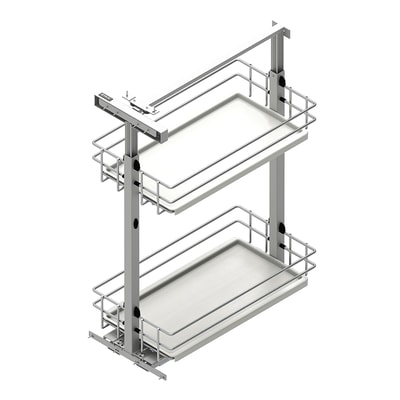 Cargo podblatowe do szafki 30 cm, front wysuwny, srebrno-białe
