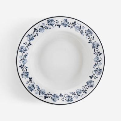 Talerz głęboki w niebieskie kwiaty 21,5 cm RUSTICO