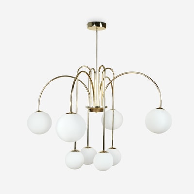 Lampa sufitowa 8 kulistych kloszy złota ALEXA 