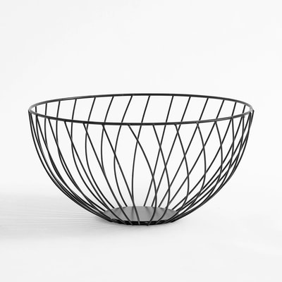 Koszyk na owoce, czarny, 25 cm