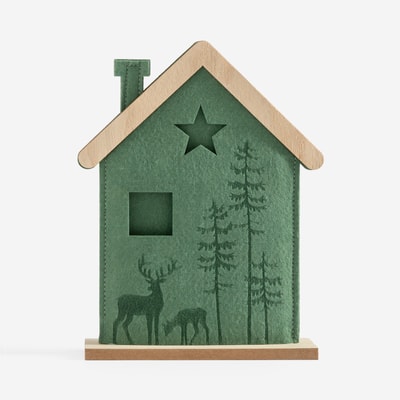 Domek świąteczny zielony 26 cm
