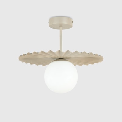 FIORE lampa sufitowa, kulisty klosz, beżowo-szara