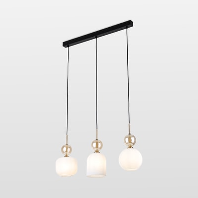 Lampa wisząca biało-czarna z 3 kloszami SOPHIA