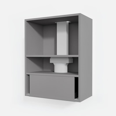 Korpus QUBIK 60x77 grafit z okapem czarnym OKPZH19EF