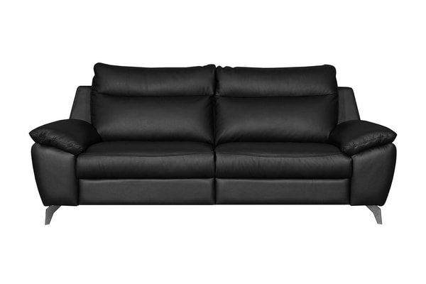Sofa skórzana z funkcją relaks czarna PERLE