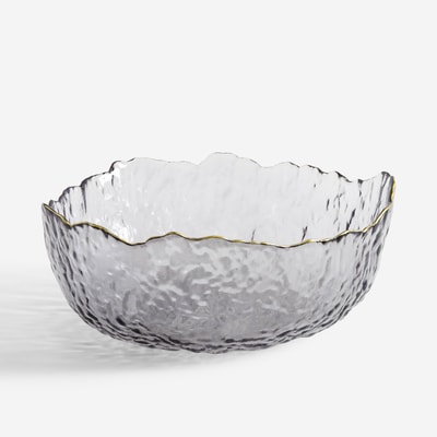 ELLARI Salaterka szklana ze złotym rantem 24 cm