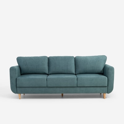 Sofa 3-osobowa rozkładana szaroniebieska LORA