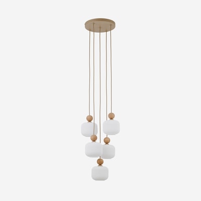 Lampa wisząca 5 kloszy sabbia biała BALLO