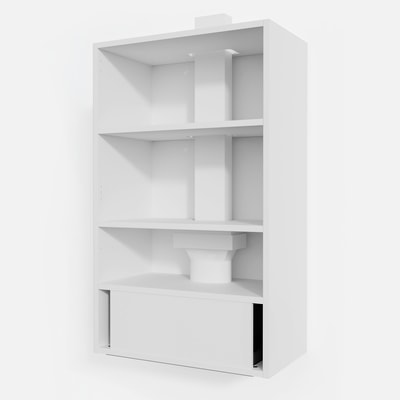 Korpus QUBIK 60x98,5 biały z czarnym okapem OKPZH19EF