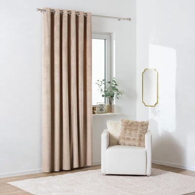 BILO zasłona na przelotkach w liście miłorzębu taupe 200x260 cm