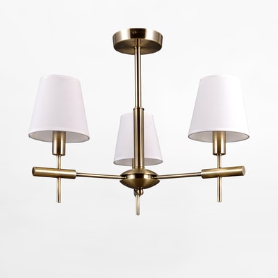 Lampa wisząca 3 abażury biało-złota BALTER
