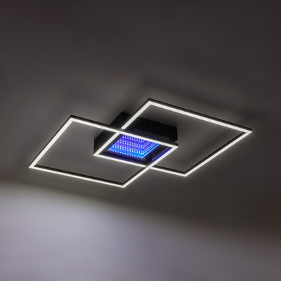 Plafon ramka LED RGB czarny LUMI z pilotem