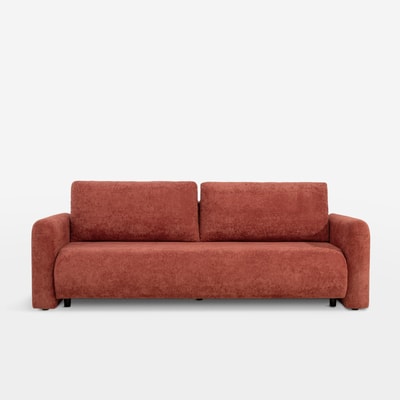 Sofa 3-osobowa rozkładana, ceglasta LUST 