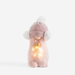 Dekoracja świąteczna SKRZAT LED różowy 32 cm
