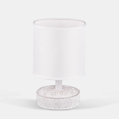 Lampa stołowa z abażurem biała MARIE R50980101