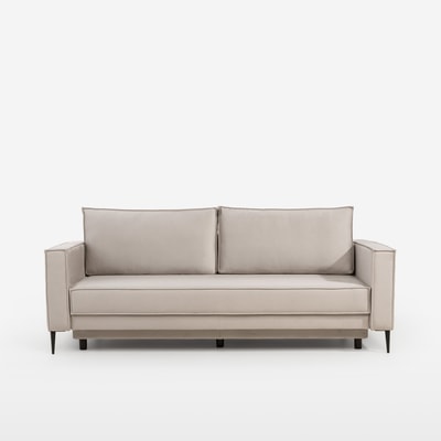 Sofa 3-osobowa rozkładana kremowa TERRA