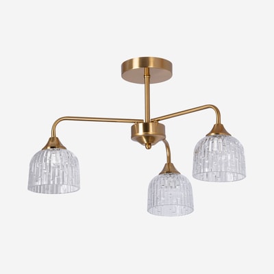 Lampa sufitowa złota 3 klosze COP