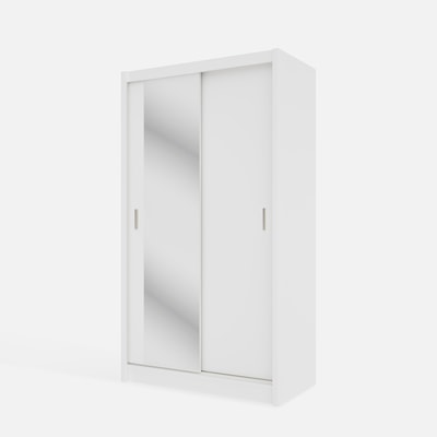 Szafa przesuwna INES z lustrem 120 cm biała