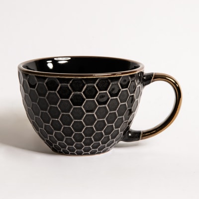 Kubek ceramiczny czarny BRESCA JUMBO 440 ml
