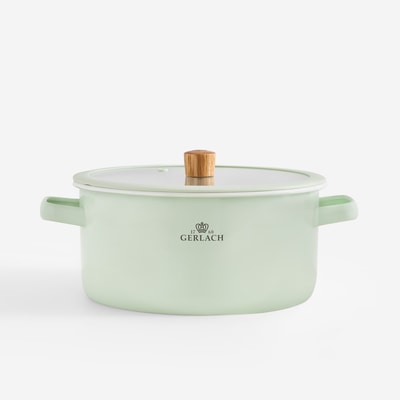 NATUR ENAMEL Garnek emaliowany miętowy 5 l