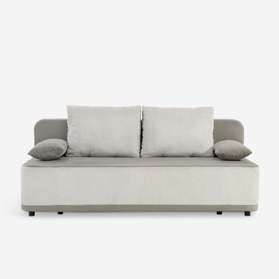 Sofa 3-osobowa rozkładana szarobeżowa INEZ