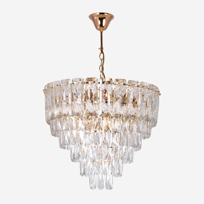 Lampa sufitowa żyrandol glamour z kryształkami złoty VENTI