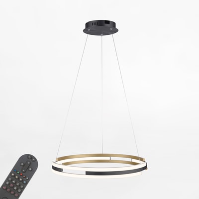 Lampa wisząca LED Wi-Fi czarno-złota Q-BELUGA z pilotem