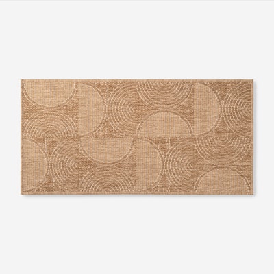 FLAT Dywanik do pokoju beżowo-biały 60x120 cm