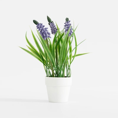 Sztuczny kwiat w białej doniczce, 21 cm, MIX