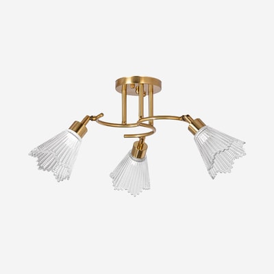 Lampa sufitowa złota 3 klosze COP