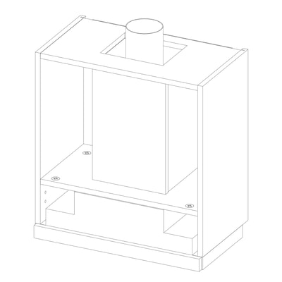 Korpus QUBIK 60x60 biały z okapem czarnym OKPZH17EF