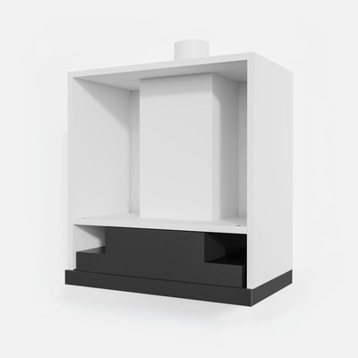 Korpus QUBIK 60x60 biały z okapem czarnym OKPZH17EF