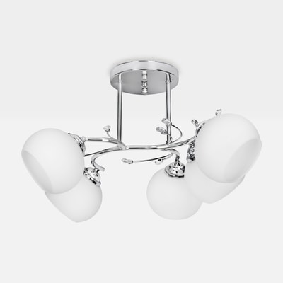 Lampa sufitowa 5 kloszy srebrna AJE-IRMA