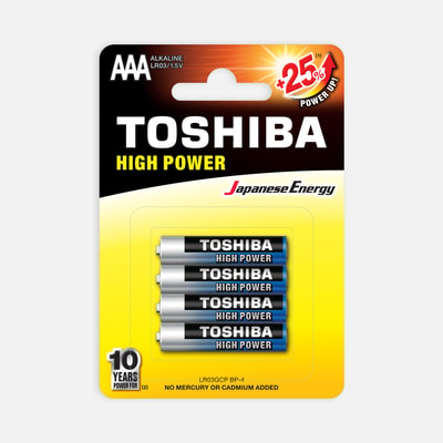 Zestaw baterii alkaicznych TOSHIBA LR03 blister 4 szt.