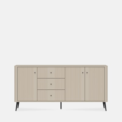 Komoda z 3 szufladami ryflowana VIGO kaszmir 183 cm