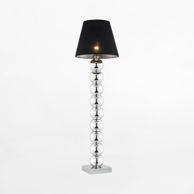 Lampa podłogowa z abażurem czarna FUDŻI