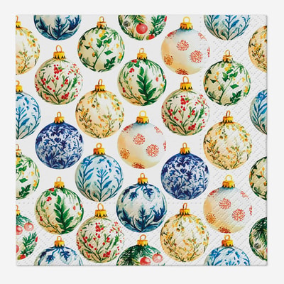 Serwetki świąteczne BAUBLES MEADOW 33x33 cm 20 szt. LUNCH