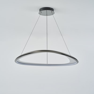 Lampa wisząca LED chromowana czarna GETAFE 85 cm