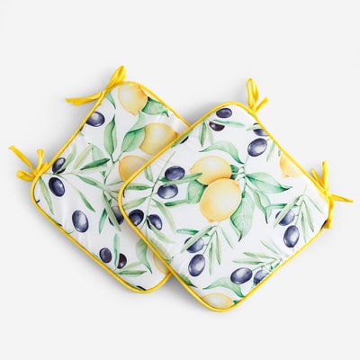 SUN&CITRUS Poduszki na krzesło outdoor w cytryny 38x38 cm 2 szt.