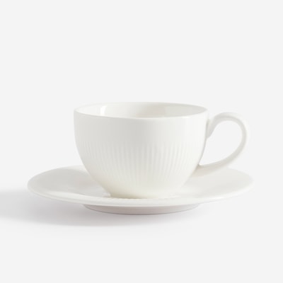 Filiżanka ze spodkiem porcelanowa biała 90 ml RAPHAEL 