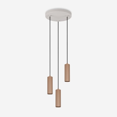 SOKA lampa wisząca 3 klosze szara kawowa