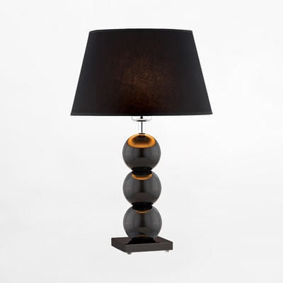 Lampa stołowa z abażurem czarna FUDŻI