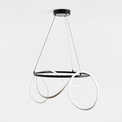 Lampa wisząca LED z pierścieniem czarna BALBO