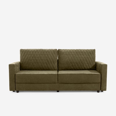 Sofa 3-osobowa rozkładana oliwkowa MELIA