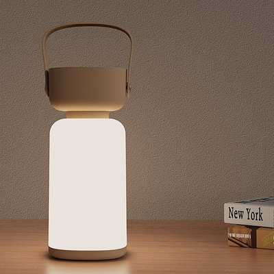Lampa stołowa LED IP44 biało-brązowa BATT