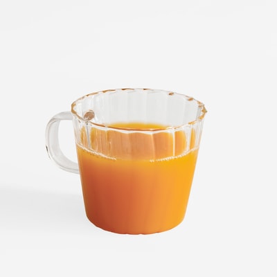 Szklany kubek ryflowany, 330 ml