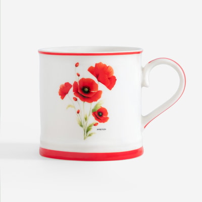 LEA Kubek porcelanowy maki biały 380 ml