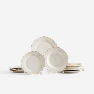 Zestaw obiadowy z porcelany PALAZZO biały 18 el.
